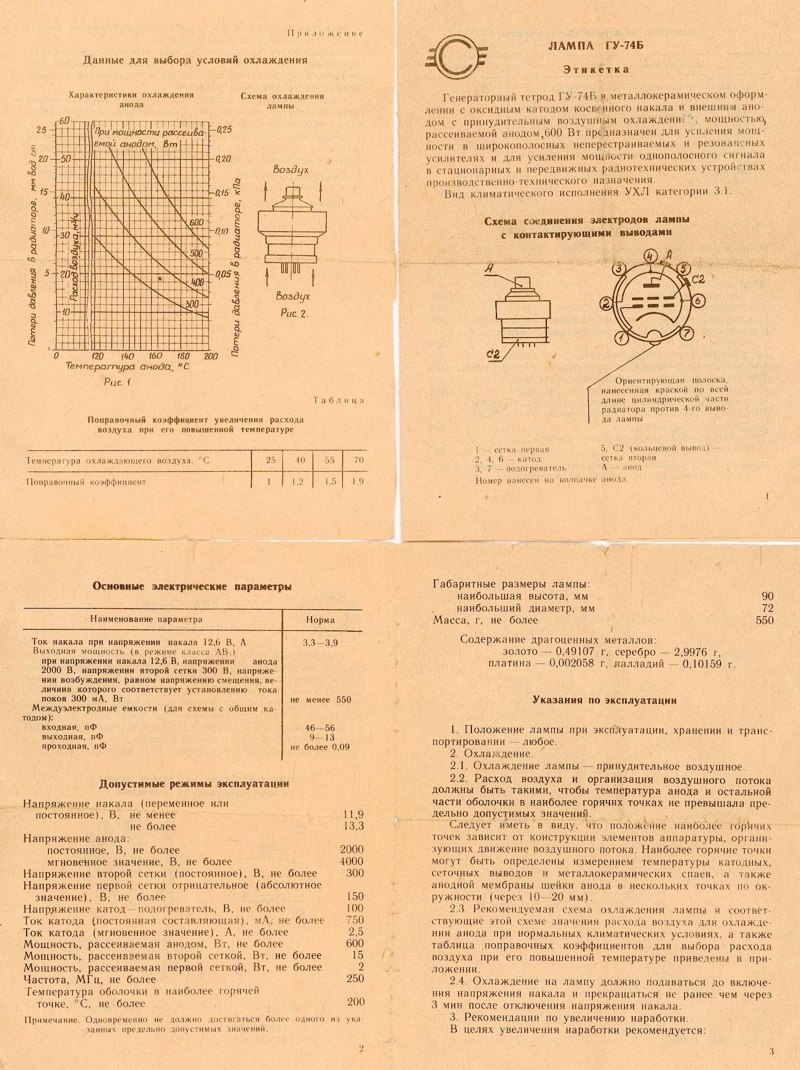 Схема усилителя гу 74б